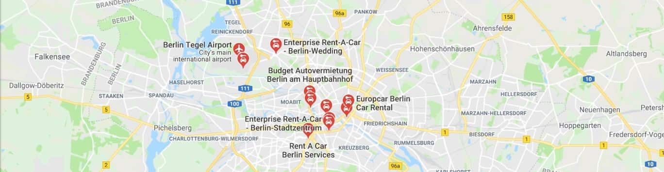 Map of Car-Rental Locations in Berlin City Centre.